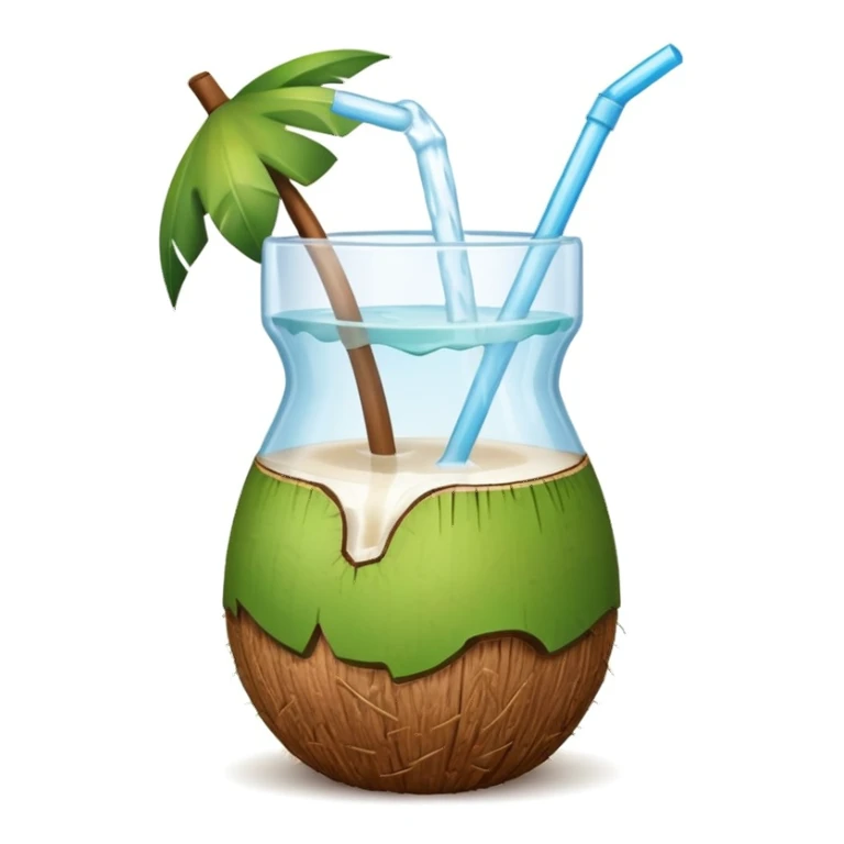 Coconut juice in a bottle sticker