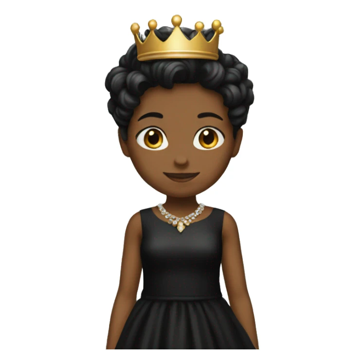 Black crown black dress sticker