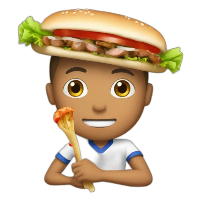 Mbappé qui mange un kebab sticker