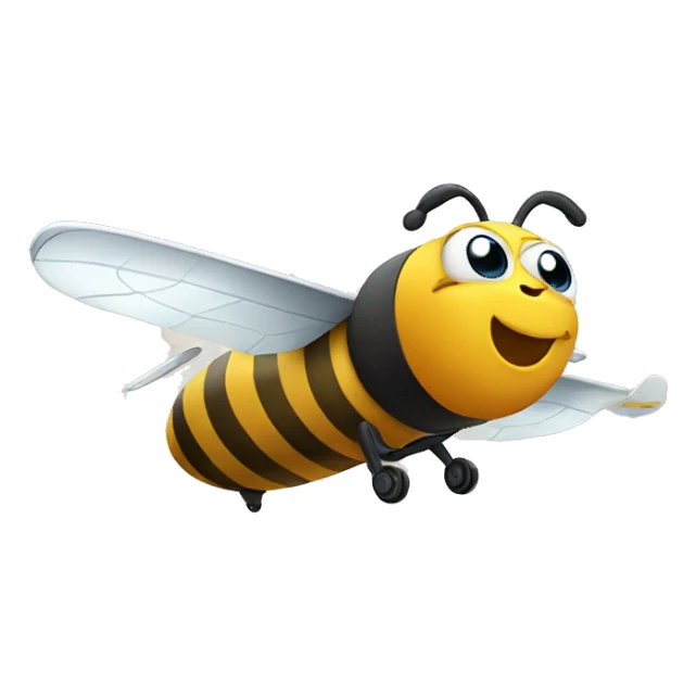 bee riding on an airplane sticker