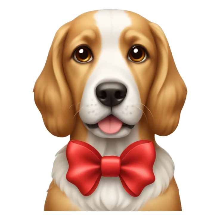 dog with red bow sticker