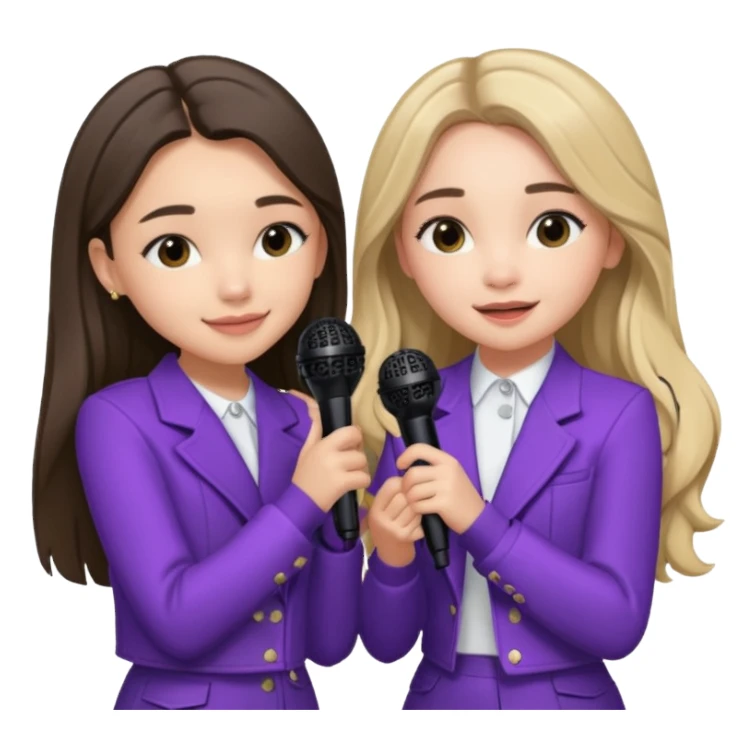 Make Olivia Rodrigo hugging Sabrina carpenter while they are singing into microphones sticker