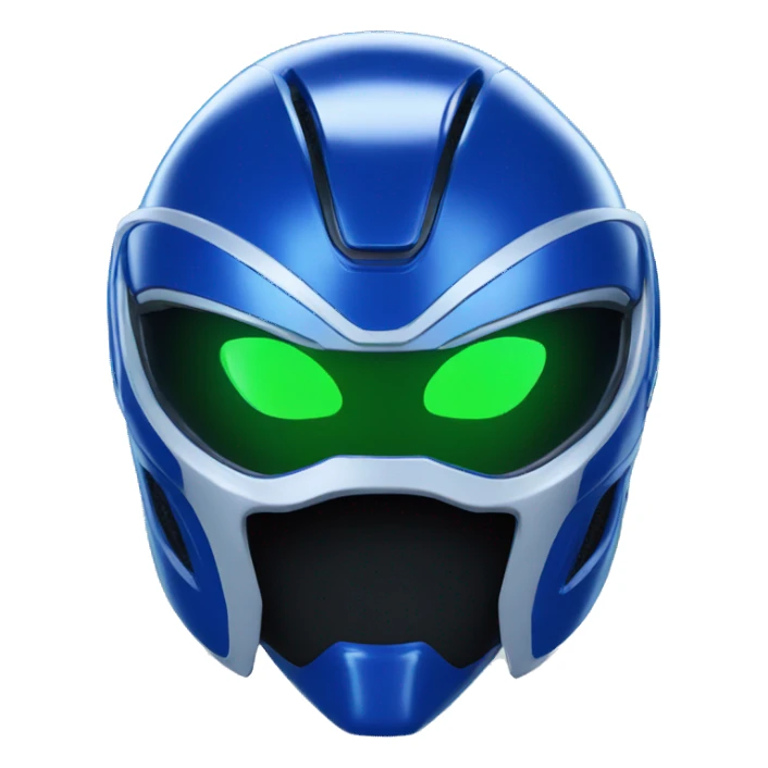 alien in blue-green power ranger helmet sticker