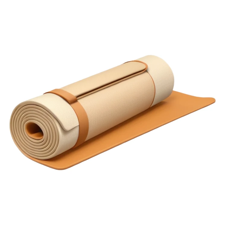 beige half rolled out yoga mat sticker