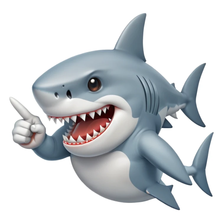 shark giving middle finger sticker
