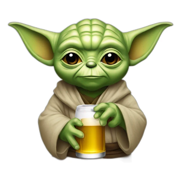 Yoda qui bois une bière sticker