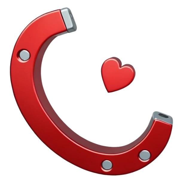 Heart shaped horseshoe magnet sticker
