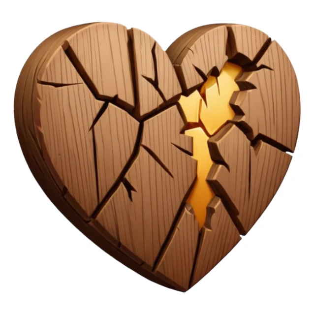 Brown broken heart sticker