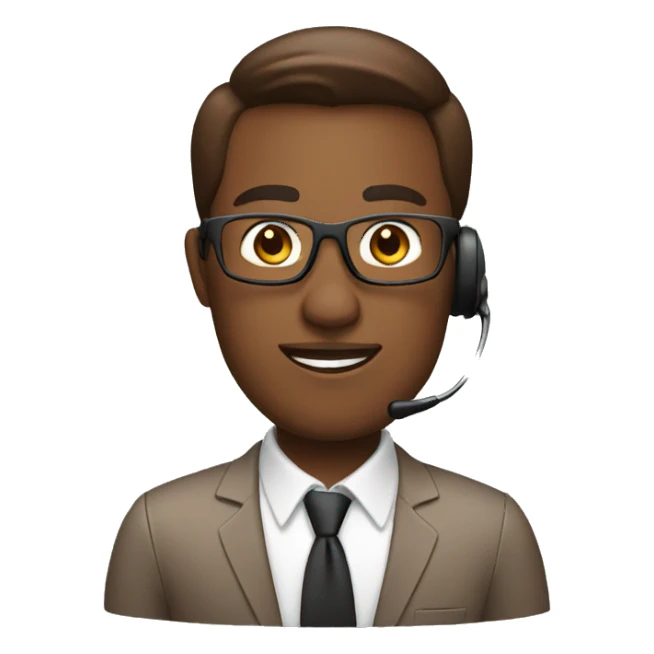 brown call center agent sticker