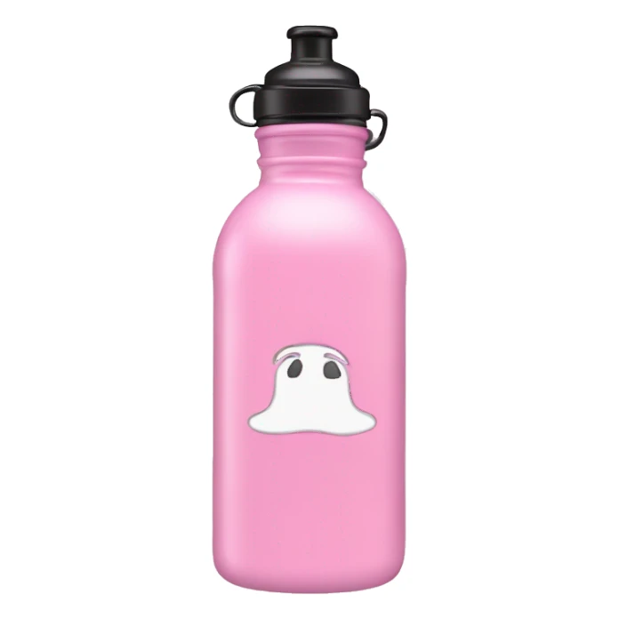 Waterbottle light pink with a bow without face  sticker