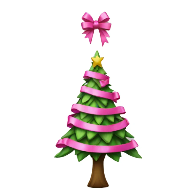 Christmas tree with pink bows sticker