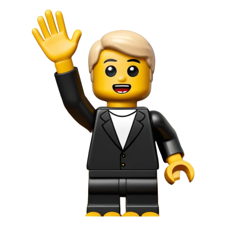 Edvard munch the scream landscape in Lego with minifig with both hands up sticker