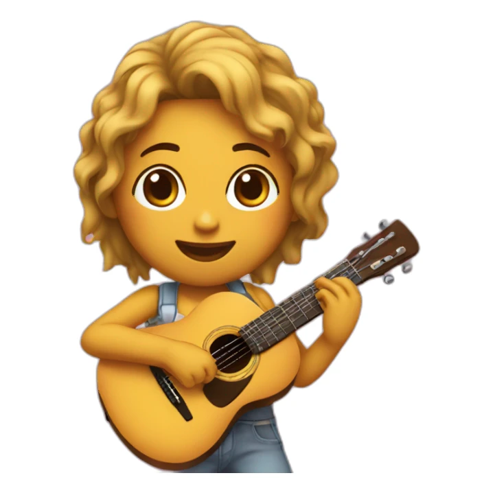 Chica pelo tocando cavaquinho sticker