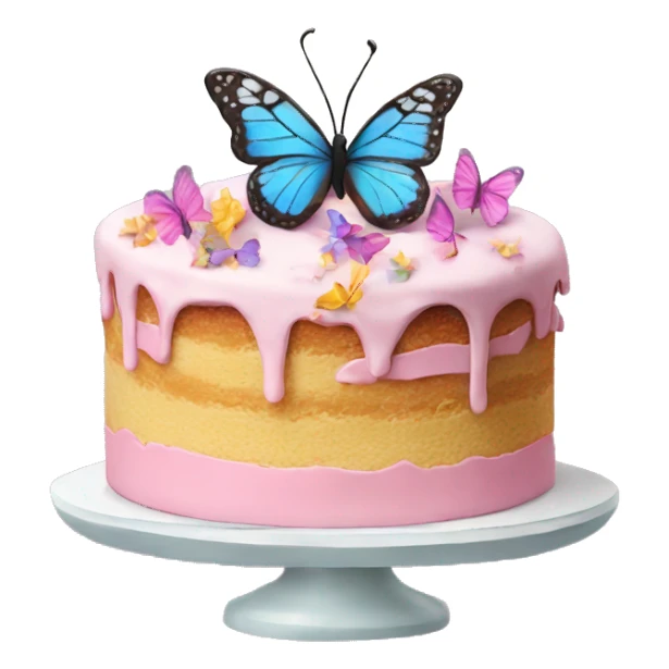 Cake with butterflies sticker