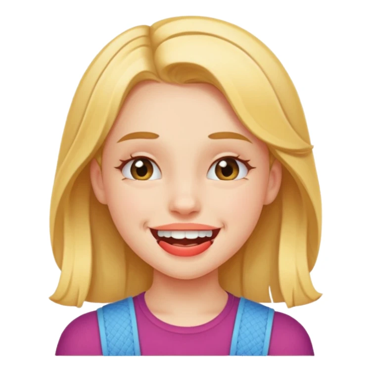 girl with braces, winking sticker