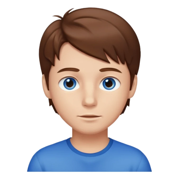 brown hair boy sticker