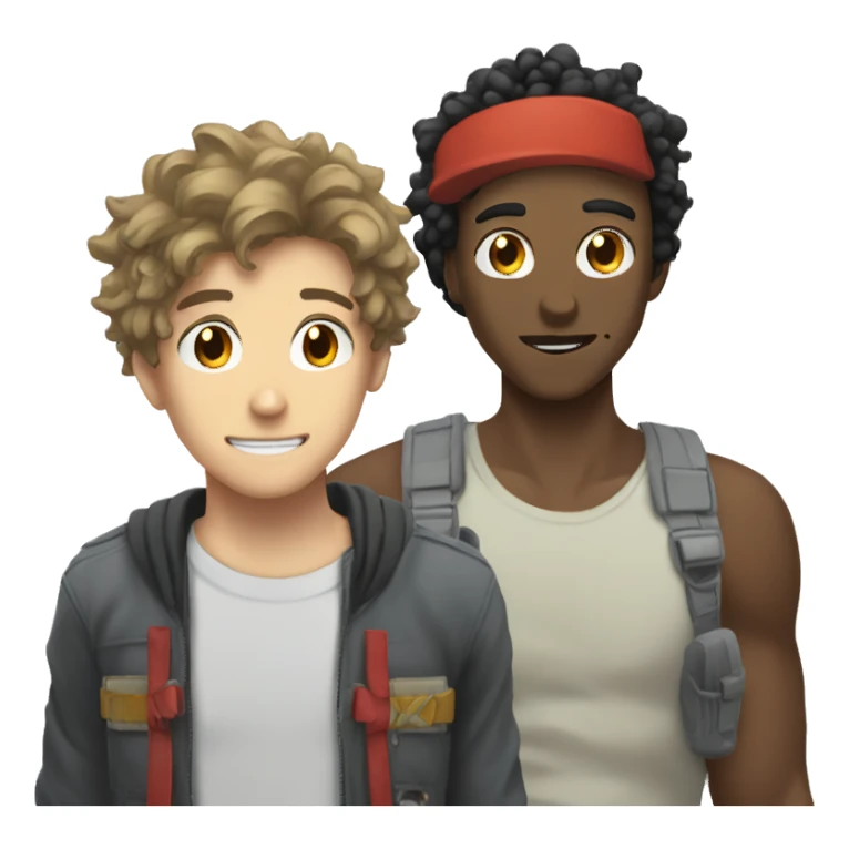 two guys anime play video games sticker