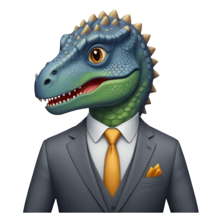 dinosaur in business suit sticker
