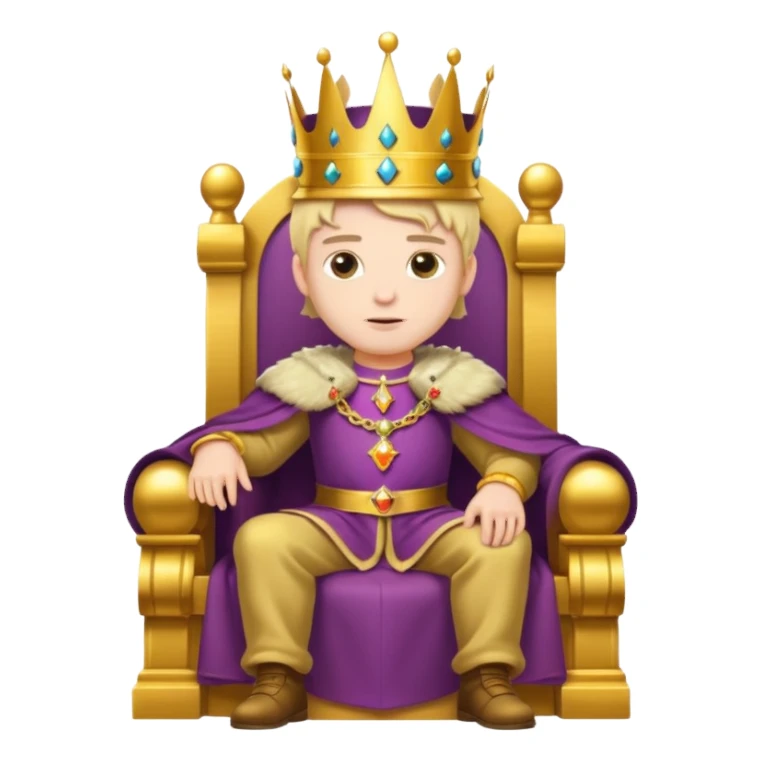 king sitting on throne sticker