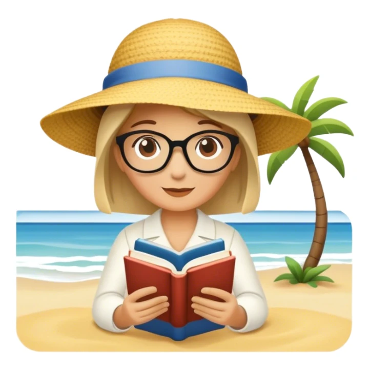 librarian reading by the beach sticker