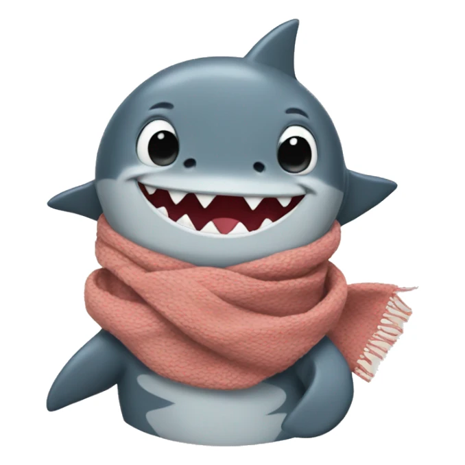 shark with scarf sticker