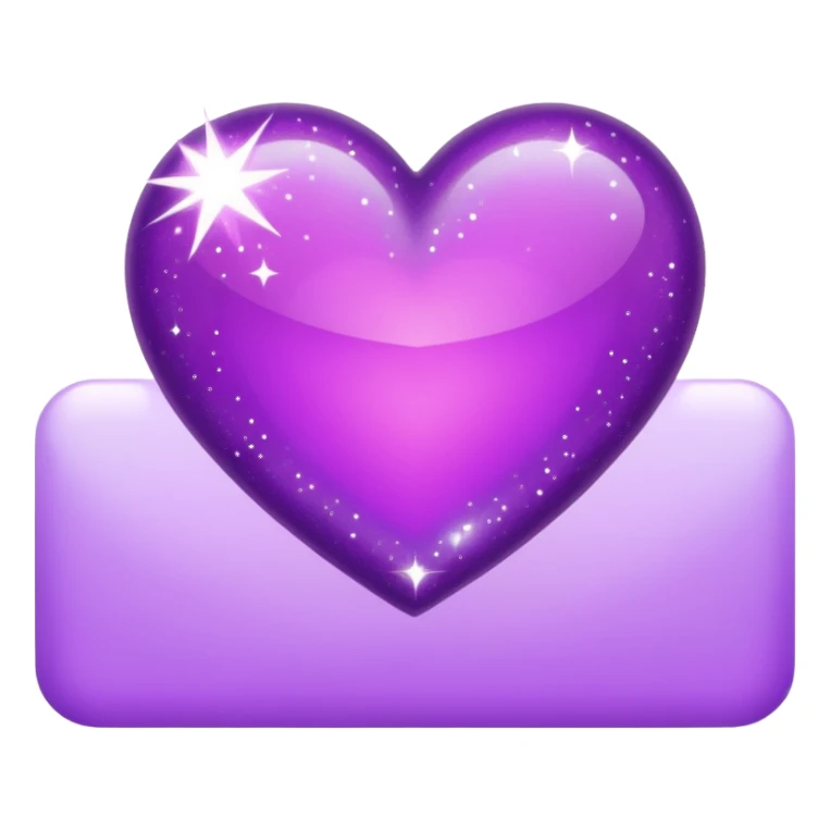 glitter purple and cian heart sticker