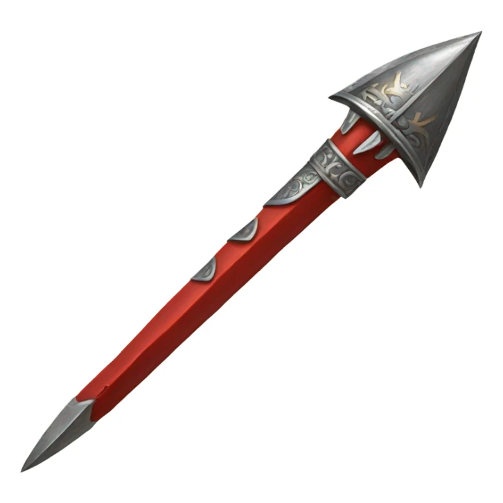 medieval long red spear sticker