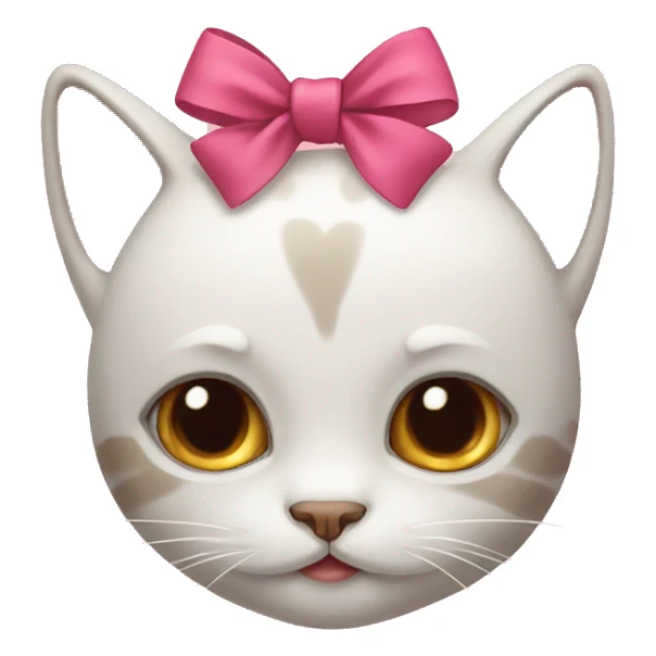 cute cat with bow sticker