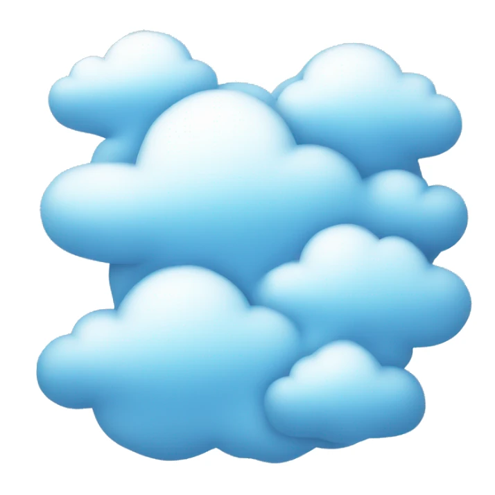 sky blue hear with white clouds  sticker