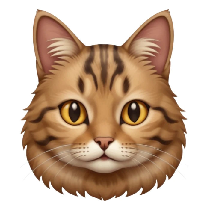 cat with subtle brown black lines like a tabby cat sticker