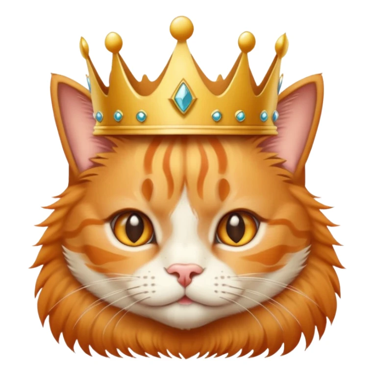Orange tabby with crown sticker