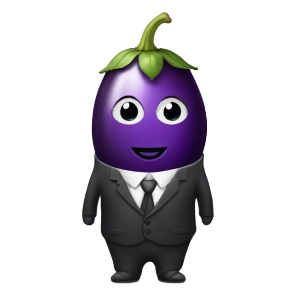 Eggplant wearing suit sticker