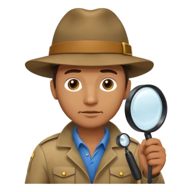 Explorer Man with magnifying glass sticker