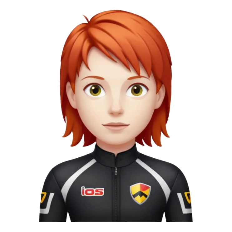 red haired racer with black outfit sticker
