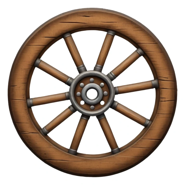 wooden cart wheel sticker