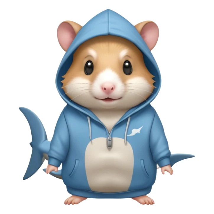 Hamster with shark hoodie sticker