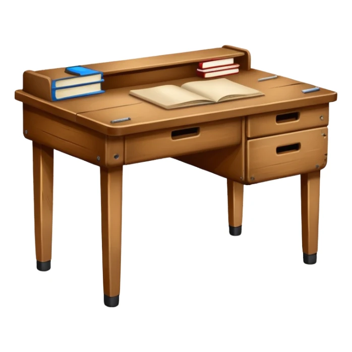 brown school desk sticker
