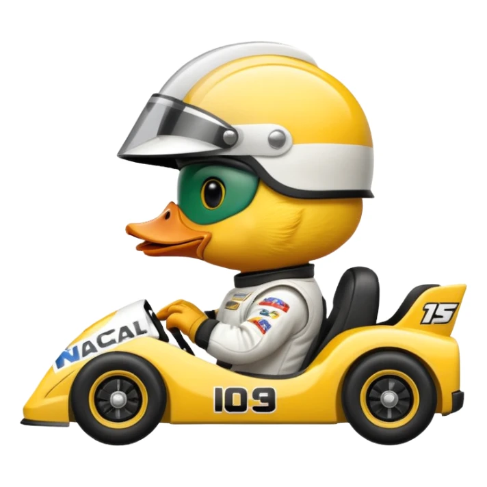 duck driving a nascar sticker