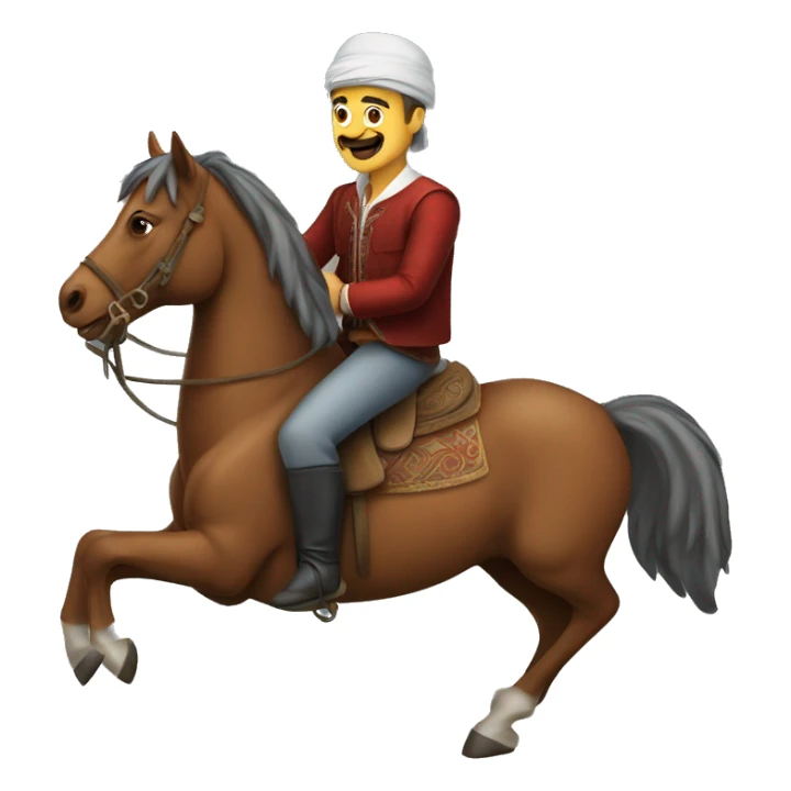 turkish man riding a horse sticker