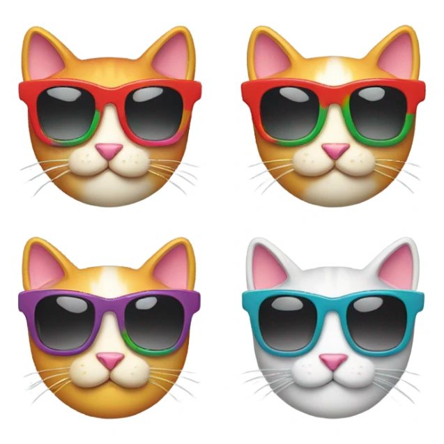 Lucky cat sunglasses sticker