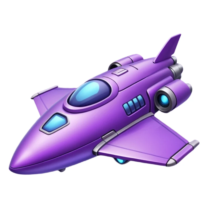 glitter purple spaceship sticker