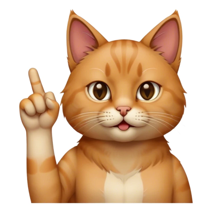 cat showing middle finger  sticker