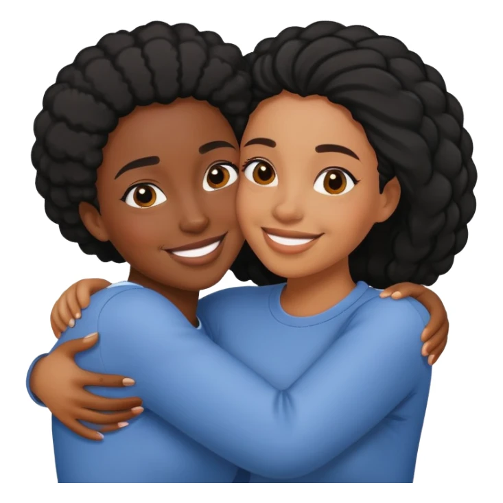 Black female couple hugging  sticker