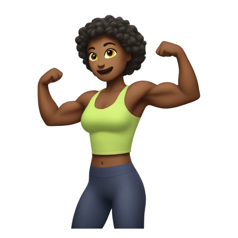 woman flexing her muscles sticker