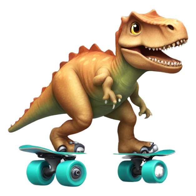 Dinosaur with roller skates  sticker