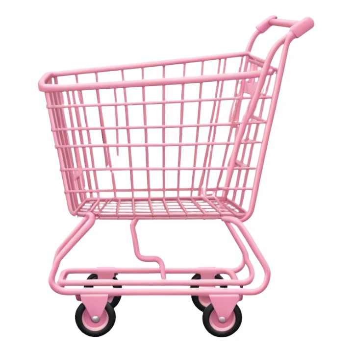 Pale pink empty shopping cart sticker