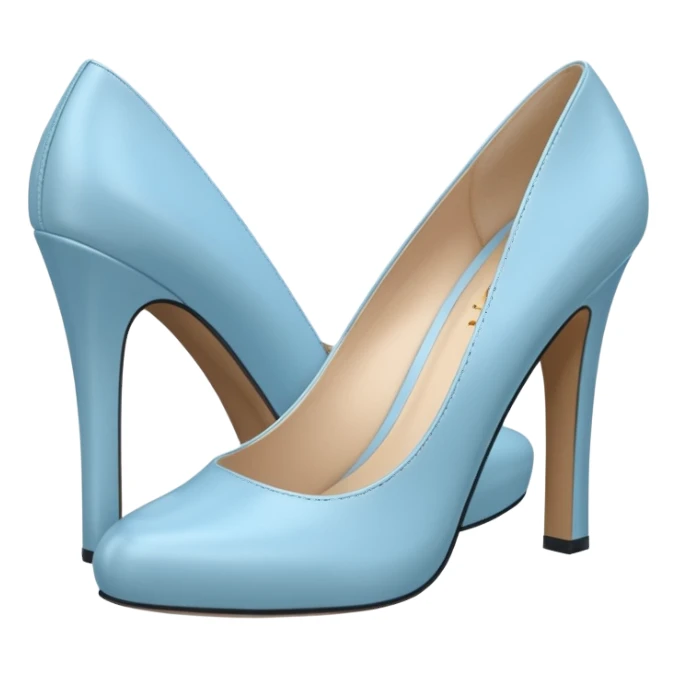 light blue pumps with thick heel sticker
