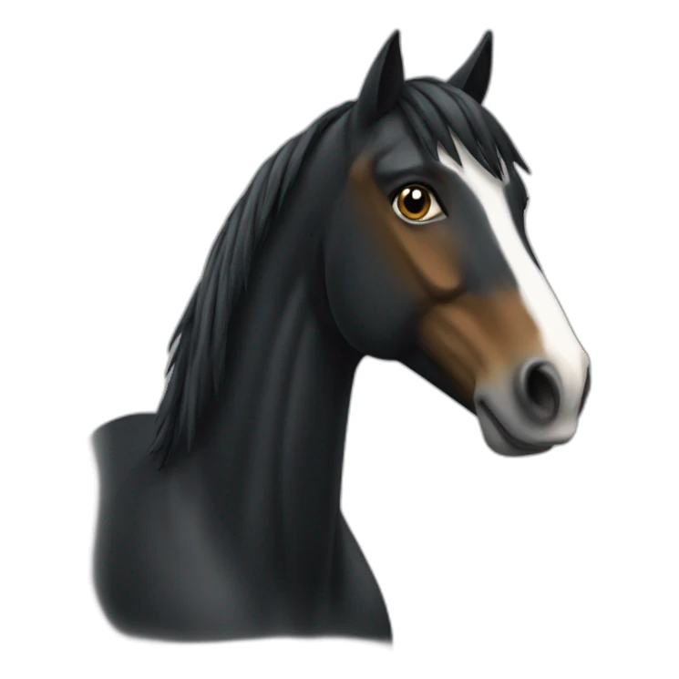 Cheval noir sticker