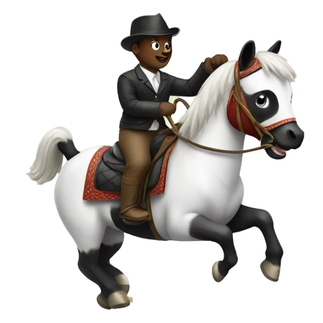 Panda riding a horse  sticker