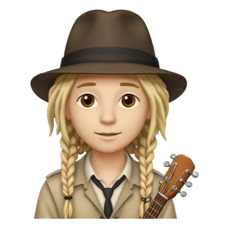 blonde Musician with dreadlocks and fedora sticker